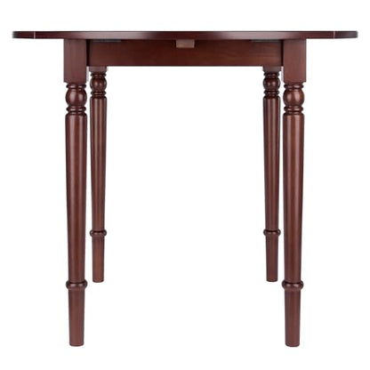 Winsome Sorella 3-pc Set Round Drop Leaf Table, Walnut - color: Walnut, size: Table + 2 Chairs