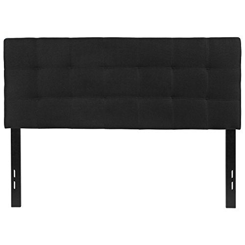 Quilted Tufted Upholstered Full Size Headboard in Black Fabric - color: Black, size: Full