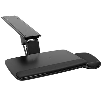 Mount-It! Under Desk Keyboard Tray, Adjustable Slide-Out Keyboard, Black | With Mouse Platform, 20.5" W × 11" D, Ergonomic Wrist Rest, Tilt & Swivel, Heavy-Duty Bolt-On Keyboard Drawer for Home Office - color: Black
