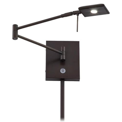 GEORGE KOVACS P4328-647 George's Reading Room LED Swing Arm Wall Lamp, 1-Light, 8 Total Watts, 6.25-in H x 13.75-in W, Copper Bronze Patina - color: Copper Bronze Patina