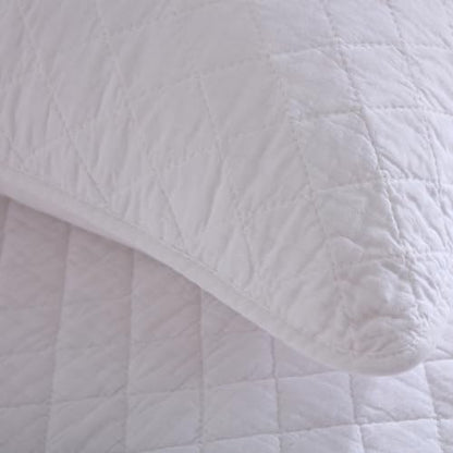 Wistown Cotton King Bedspread Quilt Bedding Set, White | 3 Pieces Reversible Lightweight Soft Coverlets Comforters, All Seasons, Diamond Stitching Pattern - color: White Diamond Pattern, size: King (98 by108inch)