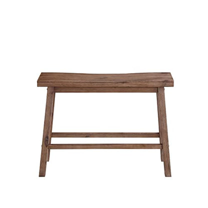 Boraam Sonoma Saddle Bench, 24-Inch, Barnwood Wire-Brush, Model:75025 - color: Barnwood Wire-brush Finish
