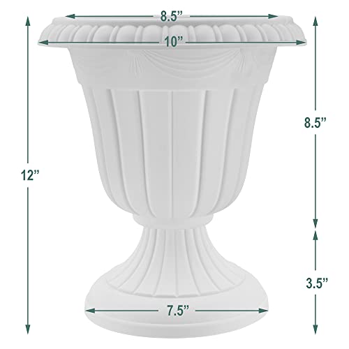 Arcadia Garden Products PL00TP Classic Traditional Plastic Urn Planter, 16" x 18", Taupe - color: Taupe, size: 16" x 18"