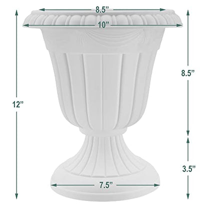 Arcadia Garden Products PL00TP Classic Traditional Plastic Urn Planter, 16" x 18", Taupe - color: Taupe, size: 16" x 18"