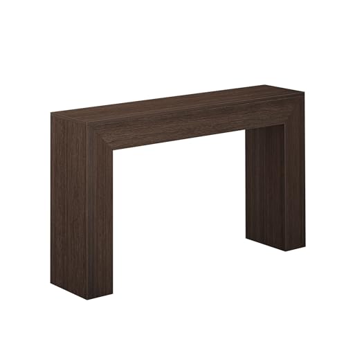 Plank+Beam Grand Console Table, 56 Inch, Walnut Wirebrush | Balanced, Statement Design, Low-VOC Finish, Easy Assembly, Solid Wood - color: Walnut Wirebrush, size: 56 Inch without Shelf