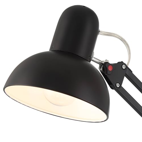 Wyatt 25" High Architect Desk Lamp USB Black Finish Adjustable Height | USB Ports A+C Charging Modern Metal Home Office Living Room Bedroom Bedside Nightstand House Lighting
