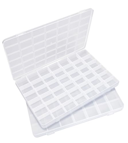 Eppingwin 42 Grids Bead Organizer, Craft Organizers and Storage, Acrylic Organizers, plastic Bead Organizer Box for Crafts Organizing Storing (2 pcak) - color: 42grids(2 P)