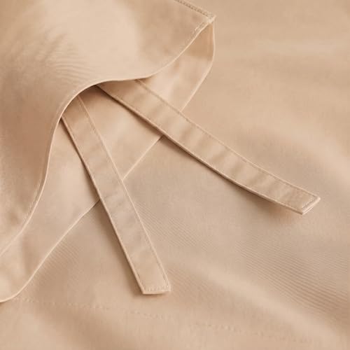 Peru Pima 285 Thread Count Percal King/Cal King Duvet Cover Set - 100% Peruvian Pima Cotton, 3 Piece (1 Cover, 2 Pillowcases) - Cooling, Crisp, Deep Pocket, Hotel Quality Bedding - Latte - color: Latte, size: King/Cal King
