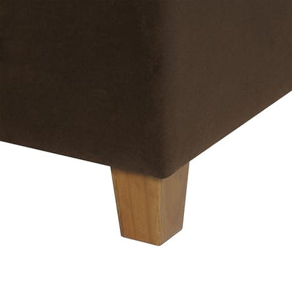 HomePop 18" Classic Square Storage Ottoman - Chocolate Brown Velvet - color: Chocolate Brown Velvet