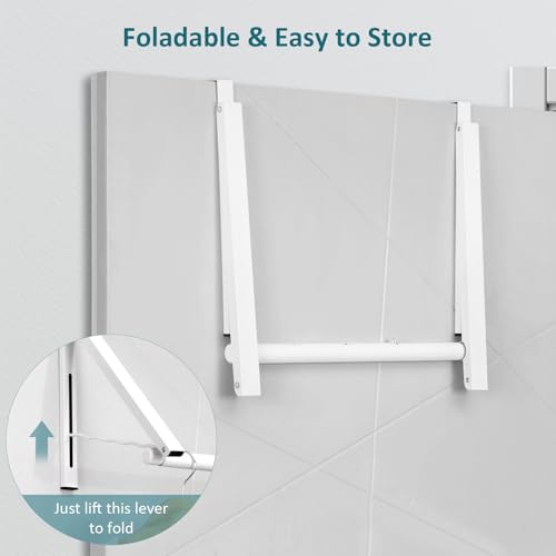 Optish Foldable Over The Door Hanger - Space-Saving Drying Rack for Coats & Clothing, Small Clothes Organizer, White - size: 1 Pack