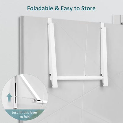 Optish Foldable Over The Door Hanger - Space-Saving Drying Rack for Coats & Clothing, Small Clothes Organizer, White - size: 1 Pack