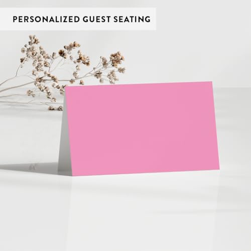 Andaz Printable Place Cards, Pink 20-Pack for Wedding, Graduation, Table Settings - color: Blank Pink