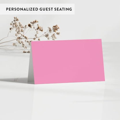 Andaz Printable Place Cards, Pink 20-Pack for Wedding, Graduation, Table Settings - color: Blank Pink