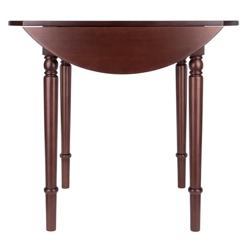 Winsome Sorella 3-pc Set Round Drop Leaf Table, Walnut - color: Walnut, size: Table + 2 Chairs