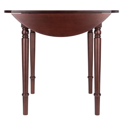 Winsome Sorella 3-pc Set Round Drop Leaf Table, Walnut - color: Walnut, size: Table + 2 Chairs