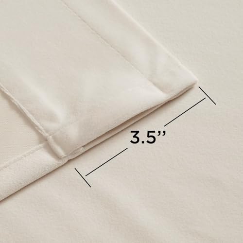 Joydeco Velvet Curtains White Blackout Curtains Thermal Insulated 63 inches Long Window Curtains Super Soft Room Darkening Drapes for Bedroom Living Room Elegant Rod Pocket 2 Panels Cream White - color: Rod Pocket | Cream White, size: 52"W x 63"L (Pack of