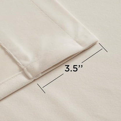 Joydeco Velvet Curtains White Blackout Curtains Thermal Insulated 63 inches Long Window Curtains Super Soft Room Darkening Drapes for Bedroom Living Room Elegant Rod Pocket 2 Panels Cream White - color: Rod Pocket | Cream White, size: 52"W x 63"L (Pack of