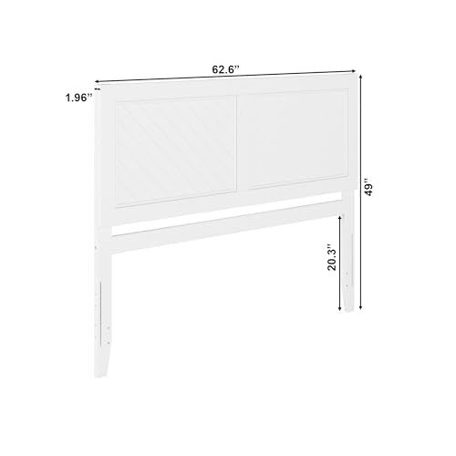 AFI, Canyon Queen Solid Wood Rustic Farmhouse Headboard, White - color: White, size: Queen (U.S. Standard)