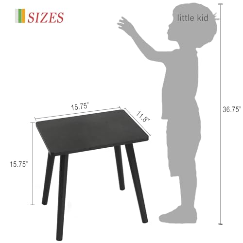 AWASEN Side Table, Small Black End Table for Living Room Bedroom Office Small Spaces, Modern Accent Side Table Nightstand with Solid Wood, Easy Assembly, (Black) - color: Black