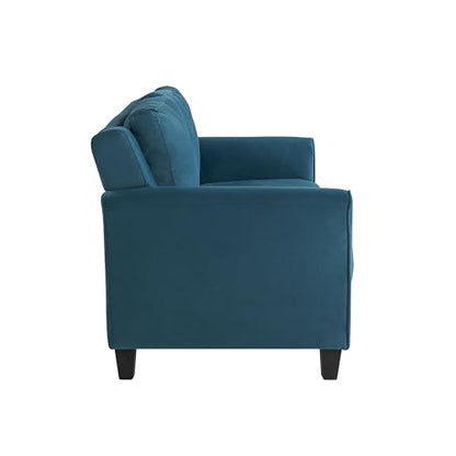 Studio Living Harrington 57.9" Loveseat, Transitional Modern, Pocket Coil Comfort, Easy Assembly, Woven Fabric, Blue - color: Blue, size: Loveseat