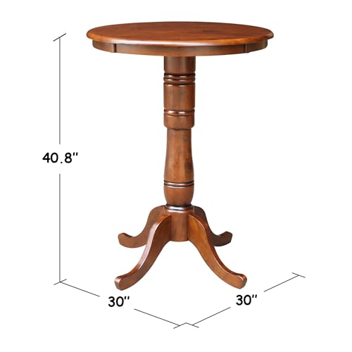 International Concepts 30-Inch Round Pedestal Dining Table, Espresso - color: Espresso