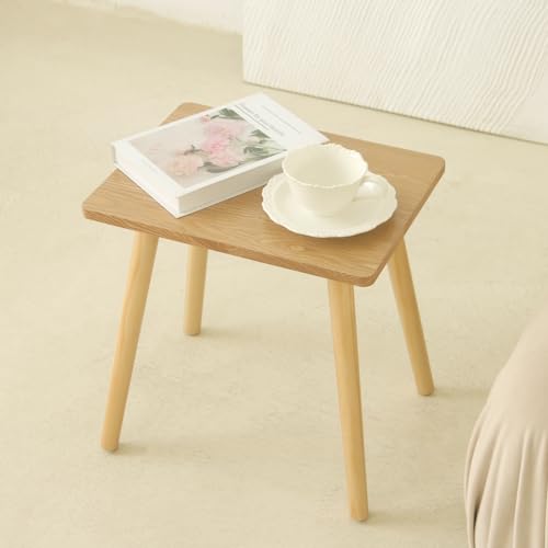 AWASEN Side Table, Small End Accent Table for Living Room Bedroom Office Small Spaces, Modern Wood Side Table Nightstand with Solid Wood, Easy Assembly, (Natural) - color: Natural