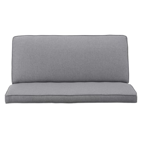 50" Grey Armless Loveseat Sofa, Upholstered Futon Couch with Deep Banquette Seating and Solid Wood Legs for Bedroom, Modern Love Seat Couches for Living Room, Office - color: Grey