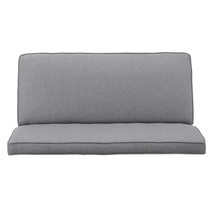 50" Grey Armless Loveseat Sofa, Upholstered Futon Couch with Deep Banquette Seating and Solid Wood Legs for Bedroom, Modern Love Seat Couches for Living Room, Office - color: Grey