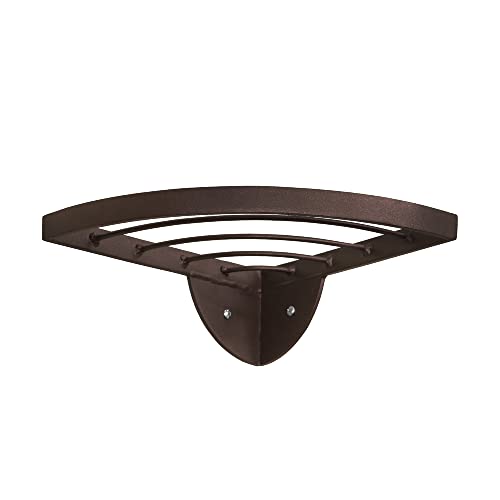 Bed Bath & Beyond Achla Designs 11.8" W Quarter-Round Roman Bronze Wrought Iron Corner Wall Plant Shelf, Powder Coated Finish