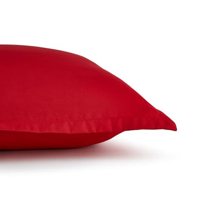 Amazon Basics 3-Piece Soft Microfiber Kids' Comforter and Pillow Sham Set, Full/Queen, Red, Solid - color: Red, size: Full/Queen