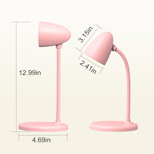 LED Desk Lamp for Home Office,Dimmable Table Lamp 3 Light Colors | Reading Light for Bedside Small Desk Lamp for College Dorm Room,Bedroom Desk Light Pink - color: L33-Pink