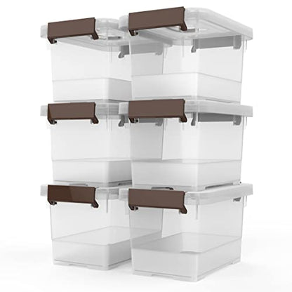 WYT Clear Storage Latch Box, 6 Pack Storage Organizer Bins with Latching Handle and Lids, 3.5 Quart - size: 3.5qt - 6 pack