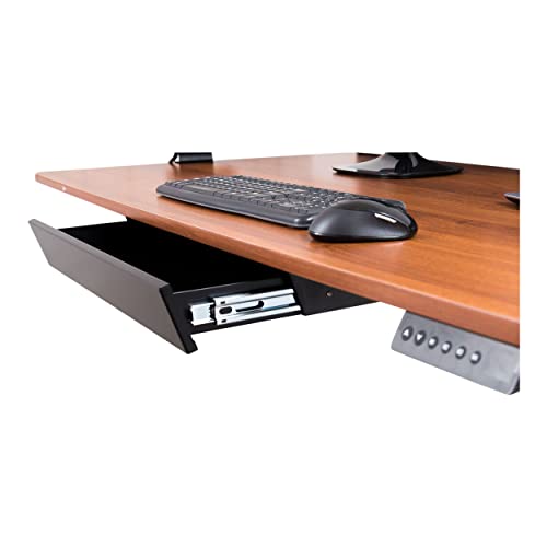 Stand Up Desk Store Add-On Office Sliding Under-Desk Drawer Storage Organizer for Standing Desks | Requires 14" of Front to Back Clearance Beneath Desks and Tables (Black) - color: Black, size: 21.6"