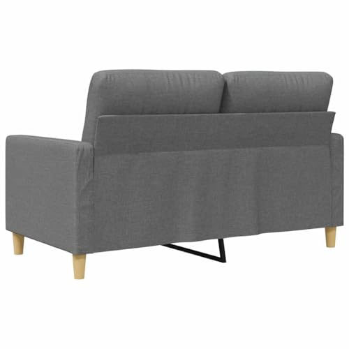 2-Seater Sofa, Modern LoveseatCouch for Small Spaces, Compact Dark Grey Polyester Fabric Settee with Pillows for Living Room, Apartment and Office, 54.3 Inch Wide - size: 2-Seater