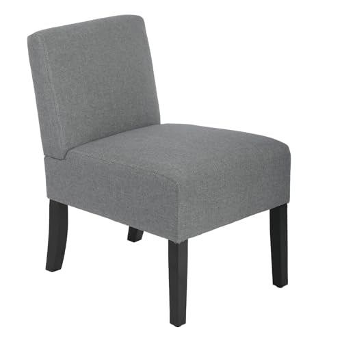 Dopinmin Armless Slipper Chair Accent Chairs, Fabric Mid Century Modern Parsons Chairs, Upholstered Dining Chairs for for Reading Bedroom Dining Room, Grey - color: Grey