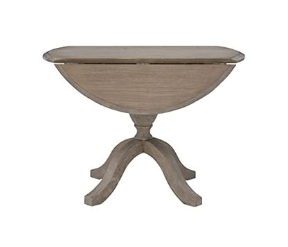 Linon Home Decor Mauro Antique Rustic Brown Drop Leaf Small Dining Table with Pedestal Base - color: Antique Rustic Brown