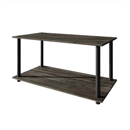 Coffee Table with Open Storage Shelf, Modern Design, Dark Grey - color: Dark Grey