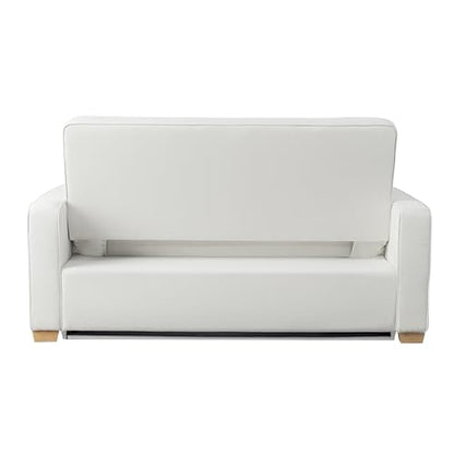 Serta® Ainsley Convertible Loveseat Sleeper Sofa – 3-in-1 Loveseat, Lounger & Queen-Size Sofa Bed, Pull-Out Sleeper Couch with DreamCoils®, Easy Assembly, Oyster Fabric - color: Oyster, size: Queen Sofa