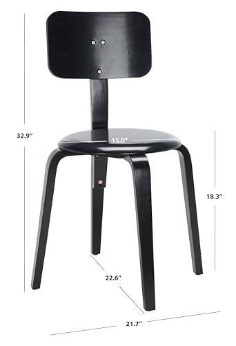 SAFAVIEH Home Collection Luella Black Stackable Dining Chair Set of 2 - color: Black