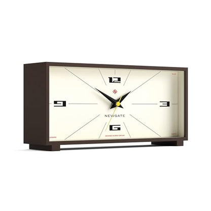 NEWGATE® Thunderbird Desk Clock | Retro Contemporary Rectangular Design | Mocha Brown | Modern mid-Century Style for Desk, Mantel, Table top or Shelf - color: Mocha Brown