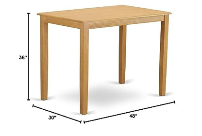 East West Furniture YAT-OAK-H Yarmouth Rectangle Counter Height Dining Table, 30x48 Inch, OAK - color: Oak