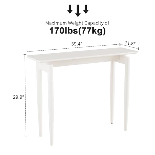 AQIMUELE Wood Console Table White Entryway Table, Thin Console Table, Sofa Tables for Living Room (39.4'') - color: White, size: 39.4"W x 11.8"D x 29.9"H
