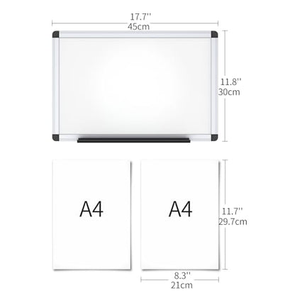 VIZ-PRO Magnetic Whiteboard, 18 x 12 Inches, Dry Erase Board for Wall | Includes 1 Eraser, 2 Markers & 4 Magnets, Aluminum Frame, for School Office and Home - size: 18 X 12 Inches