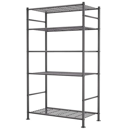 BolDuck 5 Tier Shelf Organizer Rack, Metal Shelving Unit with Adjustable Leveling Feet, Space-Saving Storage Shelves for Garage Closet Laundry Bathroom Kitchen Pantry, 33.07”Wx12.6”Dx72.04”H,Black - size: 5 Tier Shelf