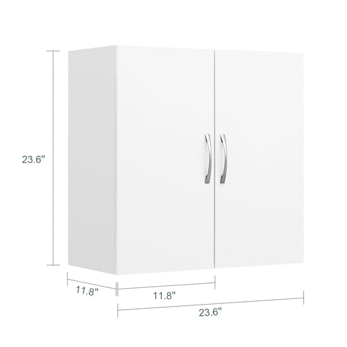 Over Toilet Wall Mount Bathroom Cabinet, Wall Size, White | Wall-Mounted Over-Toilet Cabinet With Adjustable Shelf, Multi-Use Bathroom & Laundry Storage, HUS-BZR200