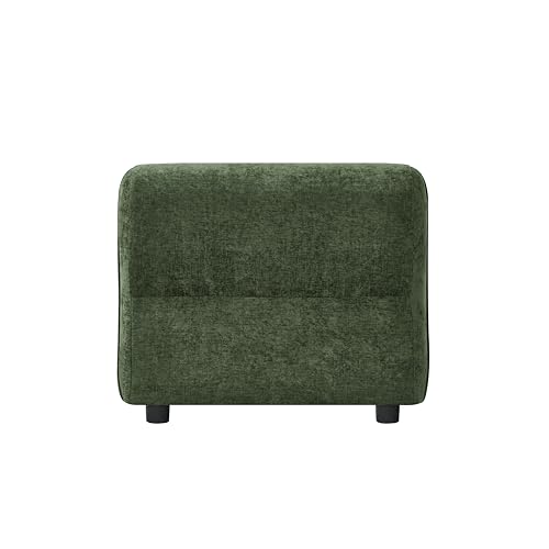 Christopher Knight Home Heca Low Profile Modern Accent Chair, Upholstered Lounge Chair Indoor, Curved Single Sofa, Wooden Frame and Thick Cushion, Space-Saving Armless Living Room Chair, Green - color: Green