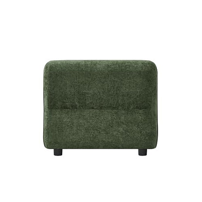 Christopher Knight Home Heca Low Profile Modern Accent Chair, Upholstered Lounge Chair Indoor, Curved Single Sofa, Wooden Frame and Thick Cushion, Space-Saving Armless Living Room Chair, Green - color: Green