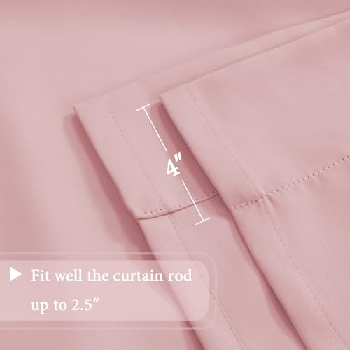 H.VERSAILTEX Blackout Tie Up Curtain Thermal Insulated Window Shade Light Blocking Balloon Roman Shade Bathroom Adjustable Rod Pocket Panel for Small Window,42" Wide by 63" Long,Baby Pink - color: Baby Pink