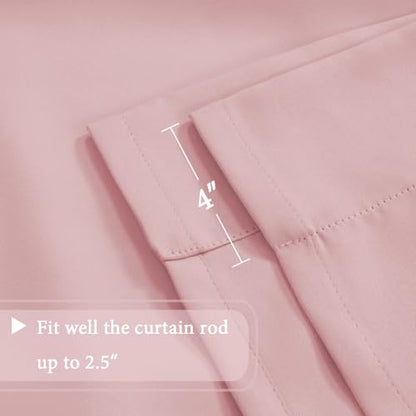 H.VERSAILTEX Blackout Tie Up Curtain Thermal Insulated Window Shade Light Blocking Balloon Roman Shade Bathroom Adjustable Rod Pocket Panel for Small Window,42" Wide by 63" Long,Baby Pink - color: Baby Pink