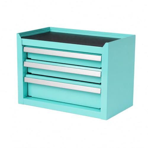Mini 3-Drawer Steel Tool Box Teal - color: Teal, size: 3 Drawer